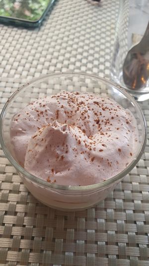 Suspiro limeño at Los Andenes Vegan in Madrid