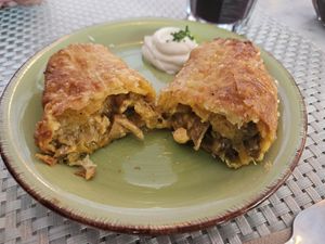 Empanada at Los Andenes Vegan in Madrid