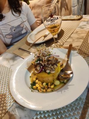 Ceviche at Los Andenes Vegan in Madrid
