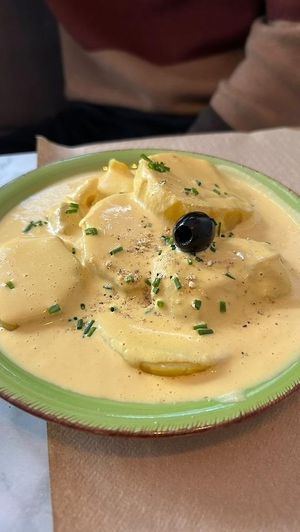 papa a la huancaina at Los Andenes Vegan in Madrid