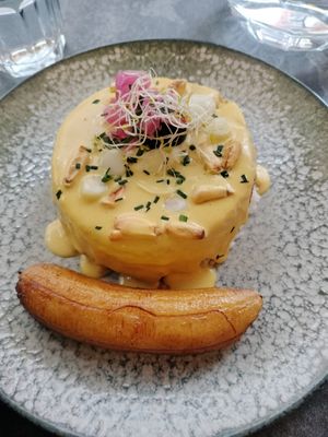 Arroz tapado at Los Andenes Vegan in Madrid