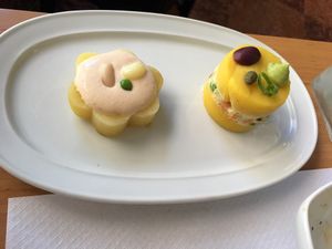 Causa limeña at Los Andenes Vegan in Madrid