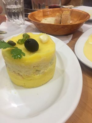 Causa rellena at Los Andenes Vegan in Madrid