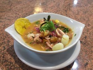 Leche de tigre at Los Andenes Vegan in Madrid