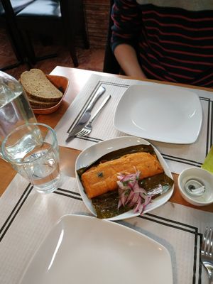 Tamal at Los Andenes Vegan in Madrid