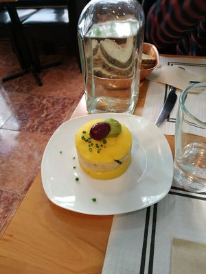 Potato cake at Los Andenes Vegan in Madrid