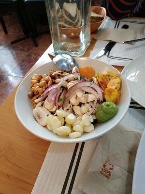 Vegan ceviche at Los Andenes Vegan in Madrid