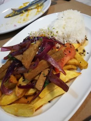 solomillo at Los Andenes Vegan in Madrid