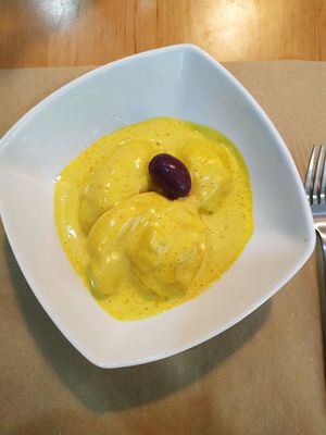 Menu entrée at Los Andenes Vegan in Madrid