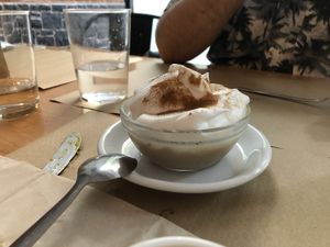 Suspiro limeño at Los Andenes Vegan in Madrid