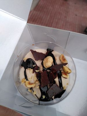 Chocolate hazelnut praline at Slim Bites in Athens