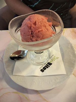 Strawberry ice cream. at Slim Bites in Athens
