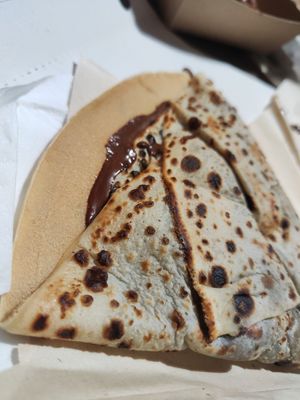 Vegan crepe with vegan "Nutella" and "digestive" cookies at Mammy's Creperie in Thessaloniki