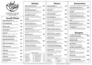 Menu  at Soul in a Bowl in Sanur