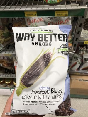 Sprouted blue corn tortillas  at Kinsarvik Naturkost in Bergen