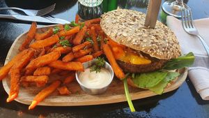 Tempeh Cauliflower Burger at Pura Vida Foodbar  - Midsland in Midsland