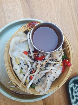 Gearoomde dumplings at Pura Vida Foodbar  - Midsland in Midsland