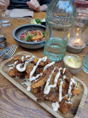 Aubergine and oesterzwam tempura at Pura Vida Foodbar  - Midsland in Midsland