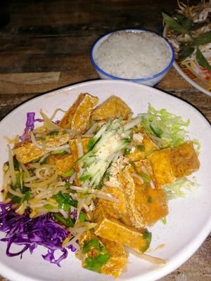 Crispy tofu and rice at Pho Moi Vietnamese Eatery  in Katoomba