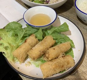 Vegan lace-net spring rolls   at Pho Moi Vietnamese Eatery  in Katoomba
