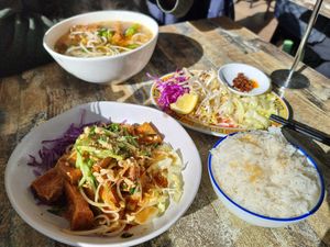 Stir-fried tofu with veg and rice at Pho Moi Vietnamese Eatery  in Katoomba