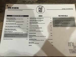 Menu  at Pho Moi Vietnamese Eatery  in Katoomba