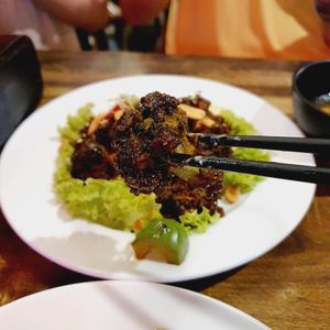 Yangnyeom broccoli at Daehwa Vegetarian in Central Singapore