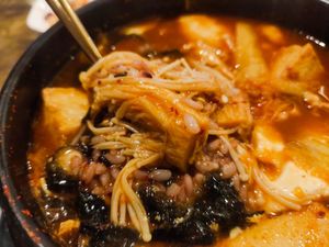 My version of poached rice 😜 at Daehwa Vegetarian in Central Singapore