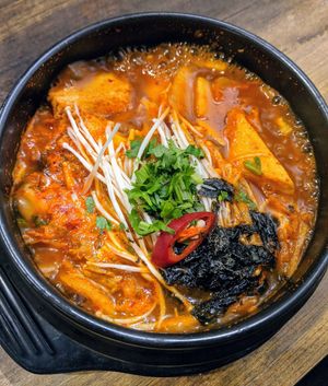 Tofu stew - good level of spice! at Daehwa Vegetarian in Central Singapore