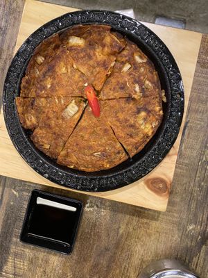 Korean pancake  at Daehwa Vegetarian in Central Singapore