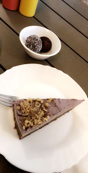 Raw cake and raw balls  at Doka Dauji in Sofia