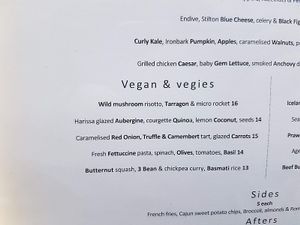 part of menu at 100 Wardour St Bar & Lounge in London