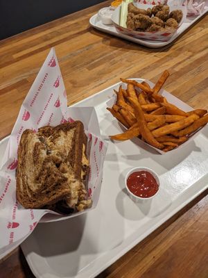 Wry Reuben with sweet potato fries at Beaut Burger in Tucson