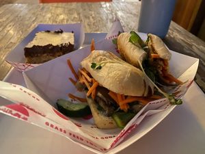 Bahn V and dessert  at Beaut Burger in Tucson