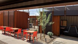 Cute outdoor space! at Beaut Burger in Tucson