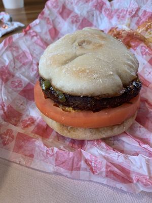 B6 Burger. A bit bland and oily but solid   at Beaut Burger in Tucson