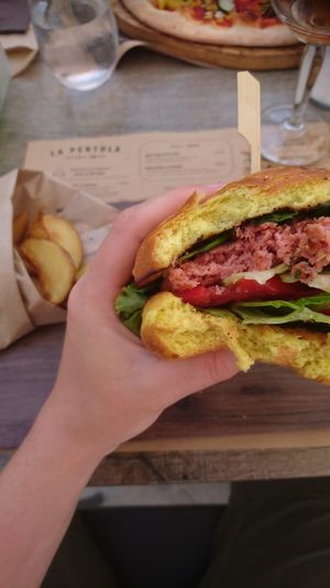 beyond meat burger at La Pentola in Rabac