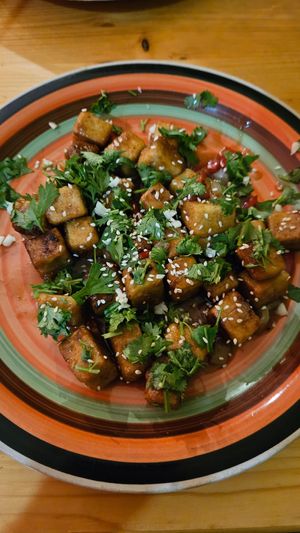 Salt and pepper tofu at Uncle Feng's in Batumi