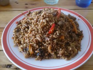 Buckwheat dish, with mushrooms and vegetables. at Uncle Feng's in Batumi