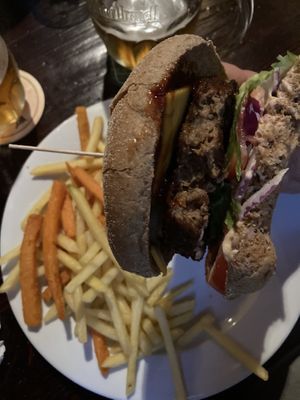 the best vegan burger in town at Hany Bany in Prague