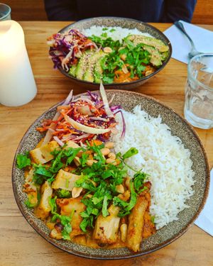 Peanut butter curry 💚 at SOIL Vegan Cafe - West in Amsterdam