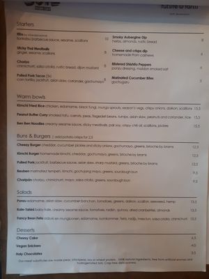 Menu at SOIL Vegan Cafe - West in Amsterdam