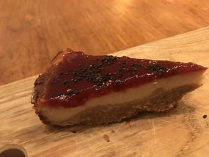 Vegan cheese cake  at SOIL Vegan Cafe - West in Amsterdam