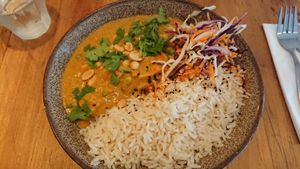 peanut butter curryyy  at SOIL Vegan Cafe - West in Amsterdam