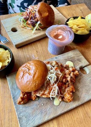 Sloppy Joe and pulled pork burger 🍔   at SOIL Vegan Cafe - West in Amsterdam