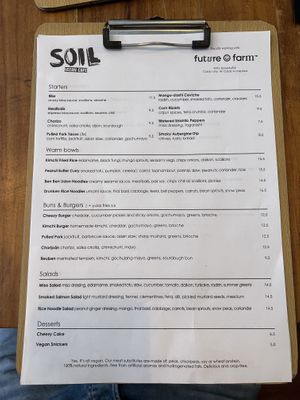 menu  at SOIL Vegan Cafe - West in Amsterdam
