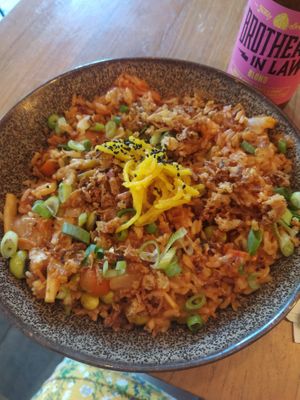 Kimchi fried rice at SOIL Vegan Cafe - West in Amsterdam