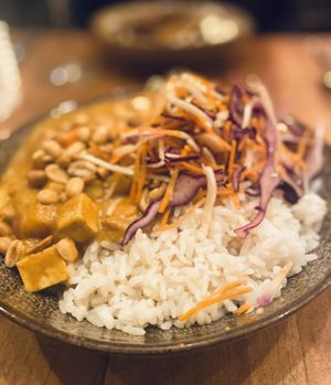 Peanut and tofu curry  at SOIL Vegan Cafe - West in Amsterdam
