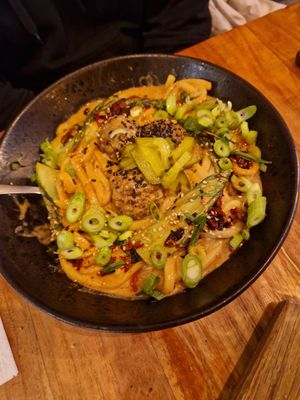 Ben ben udon noodles at SOIL Vegan Cafe - West in Amsterdam