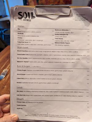 Menu at SOIL Vegan Cafe - West in Amsterdam